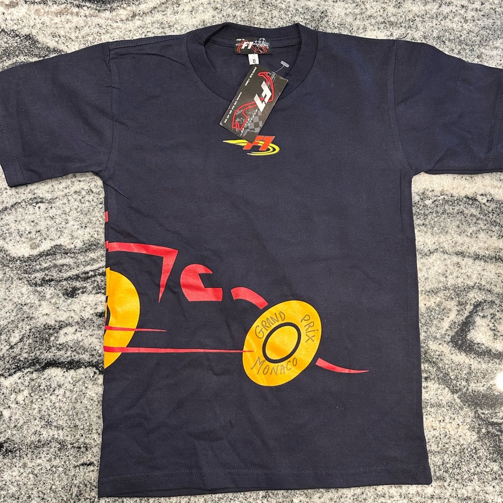 Formula 1 racing kids t-shirt nwt sz 8 purchased in Monte Carlo France Europe.